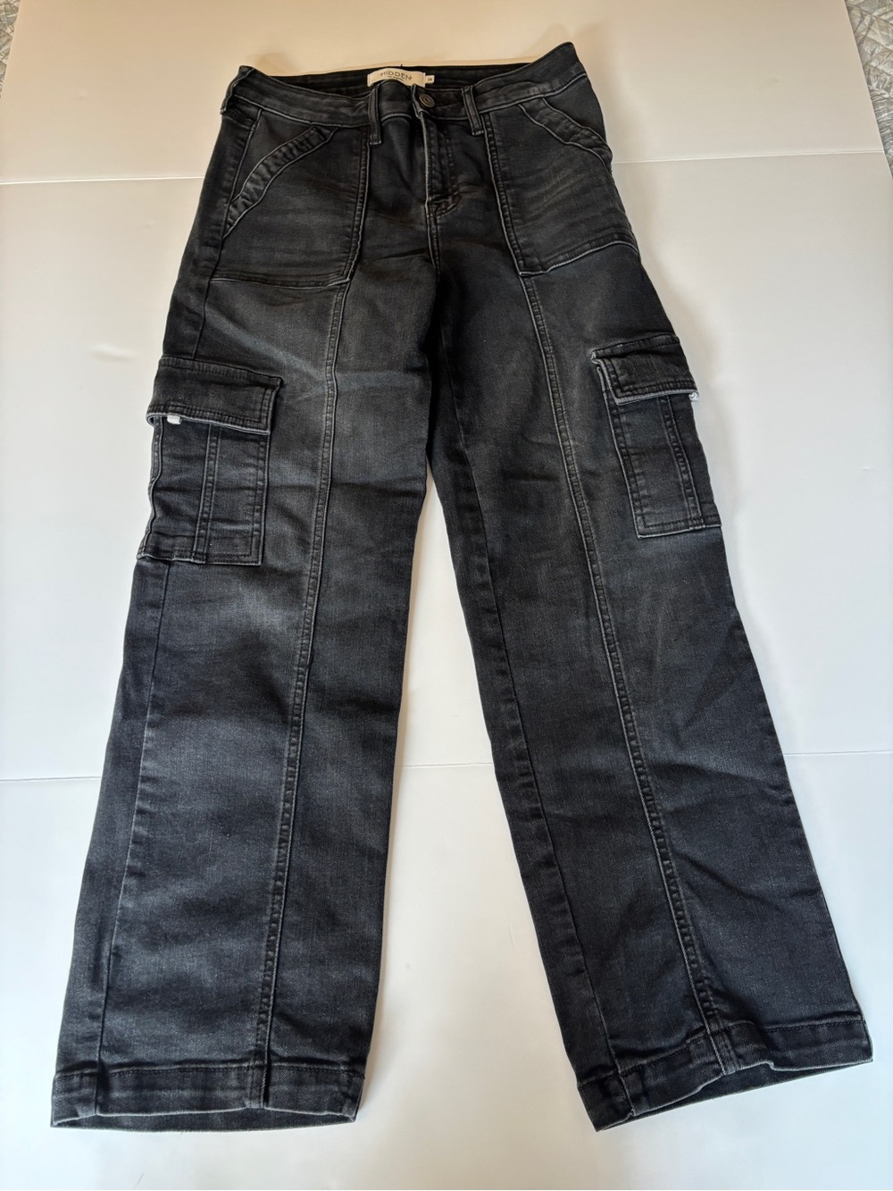 HIDDEN Jeans Los Angeles Washed Black Cargo Denim - Size 28